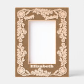 ボタニエレガントカル縁ど誕生日と名前 レーザー彫刻フレーム (正面)