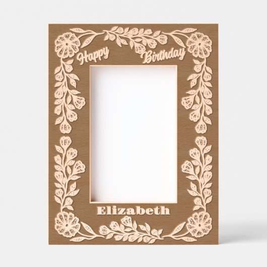 ボタニエレガントカル縁ど誕生日と名前 レーザー彫刻フレーム (正面)