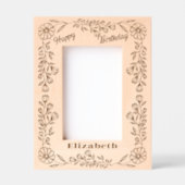 ボタニエレガントカル縁ど誕生日と名前 レーザー彫刻フレーム (正面)