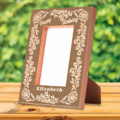 ボタニエレガントカル縁ど誕生日と名前 レーザー彫刻フレーム