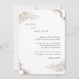 ボタニエレガントカル自然、トーンウォーター結婚カラー 招待状