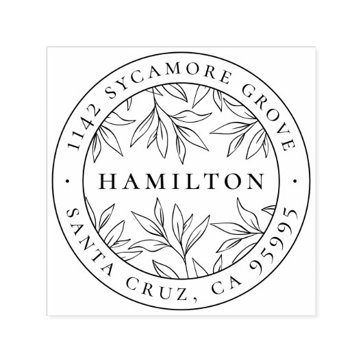 ボタニエレガントカル葉の姓差出人住所 セルフインキングスタンプ (デザイン)