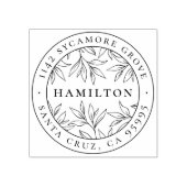 ボタニエレガントカル葉の姓差出人住所 ラバースタンプ (インプリント)