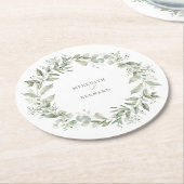 ボタニエレガントック結婚ス ラウンドペーパーコースター (アングル)