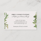 ボタニエレガントッ離れクスクリプトシック金ゴールドフレーム 名刺 (裏面)