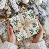 ボタニエレガント素朴カル・クリスマス ラッピングペーパー
