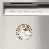 ボタニカウェディング日付磁石を保存 – Cream Tan マグネット (インサイチュ (食洗機))