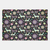 ボタニカクリスマスモダントナカイ ラッピングペーパーシート (正面)