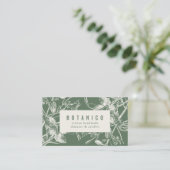 ボタニカモダンルセージグリーンフローラシンプル 名刺 (スタンド正面)