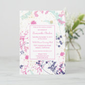 ボタニカルお洒落ブライダルシャワー招待状 招待状 (スタンド正面)
