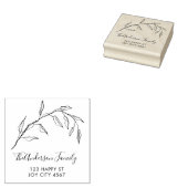 ボタニカルお洒落ブランチ差出人住所ファミリー ラバースタンプ (押印)