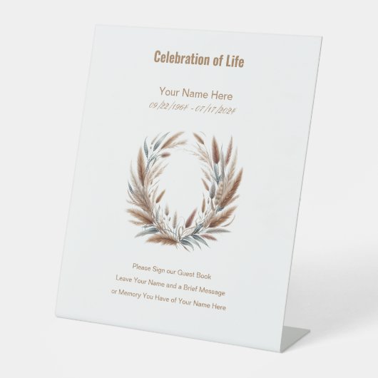 ボタニカルお願いゲストブックペデスタルサイン 台座サイン (正面)