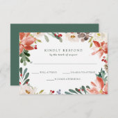 ボタニカルなクリスマス | フローラルホリデーウェディング 招待状 (正面/裏面)