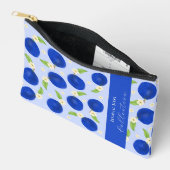 ボタニカルなプルムコレクション ブルー アクセサリーポーチ (見開き)