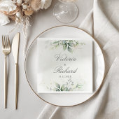 ボタニカルなユーカリのグリーン水彩エレガント スタンダードカクテルナプキン