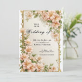 🌸 ボタニカルな結婚式の詳細デザイン 🌸 招待状 (スタンド正面)