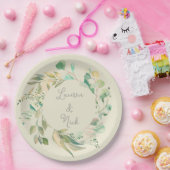 ボタニカルな顔！結婚のパーソナライズされたプレート ペーパープレート (パーティー)