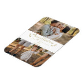 ボタニカルをテーマにしたカスタムクリスマス写真スクリプト マグネット (左側)