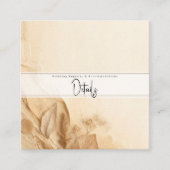 ボタニカルアイボリークリームボヘミアンテクスチャ詳細 スクエア名刺 (正面)