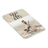 ボタニカルアイボリークリームボヘミアン救テクスチャ日付 マグネット (右側)