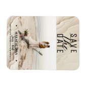 ボタニカルアイボリークリームボヘミアン救テクスチャ日付 マグネット (横)