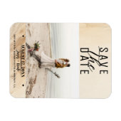 ボタニカルアイボリークリームボヘミアン救テクスチャ日付 マグネット (横)