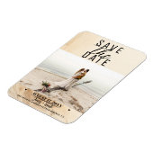 ボタニカルアイボリークリームボヘミアン救テクスチャ日付 マグネット (左側)