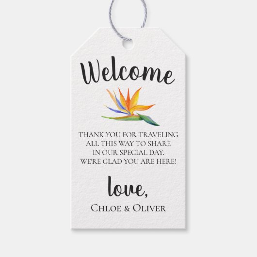ボタニカルアイランドズ結婚ウェルカムバッグ ギフトタグ (正面)