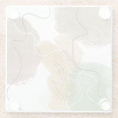 ボタニカルアブトラクト地球トーン ガラスコースター (裏面)