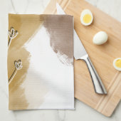 ボタニカルアブトラクト地球トーン キッチンタオル (四つ折り)