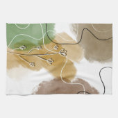 ボタニカルアブトラクト地球トーン キッチンタオル (横)