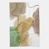 ボタニカルアブトラクト地球トーン キッチンタオル (縦)