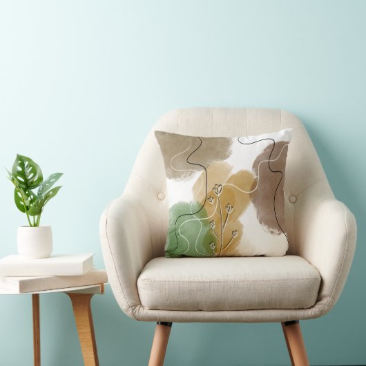 ボタニカルアブトラクト地球トーン クッション (椅子)