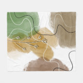 ボタニカルアブトラクト地球トーン フリースブランケット (正面(横))