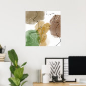 ボタニカルアブトラクト地球トーン ポスター (ホームオフィス)