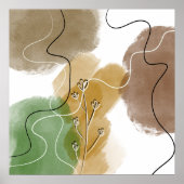 ボタニカルアブトラクト地球トーン ポスター (正面)