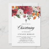 ボタニカルアマリリスとマムスフローラ《キリスト教》洗礼式や命名式 招待状 (正面)