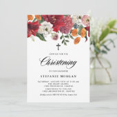 ボタニカルアマリリスとマムスフローラ《キリスト教》洗礼式や命名式 招待状 (スタンド正面)