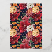 ボタニカルアマリリスとミムスフローラスウィート16パーティー 箔招待状 (裏面)