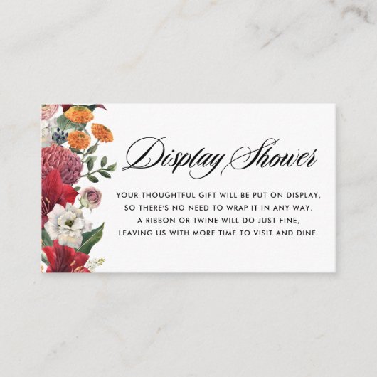 ボタニカルアマリリスとMumsフローラディスプレイシャワー エンクロージャーカード (正面)