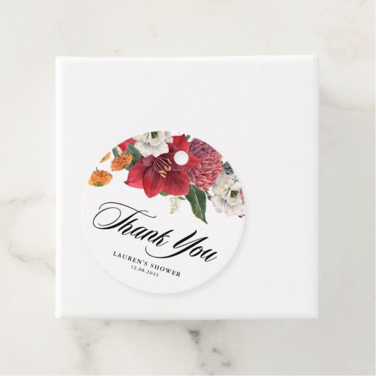 ボタニカルアマリリスとMums赤ちゃんシャワーありがとう フェイバータグ (インサイチュ)