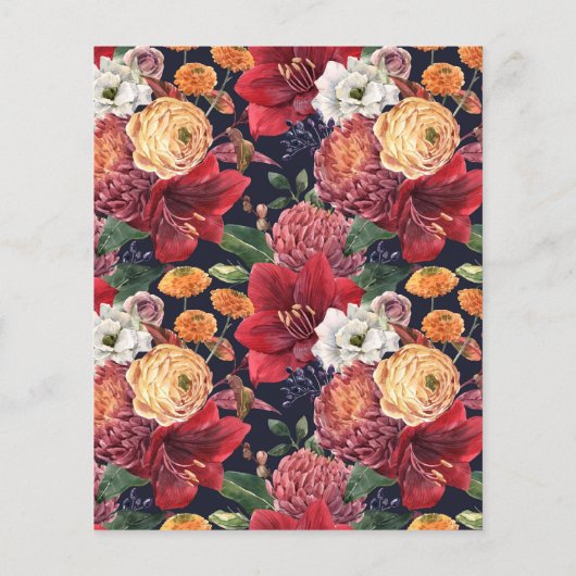 ボタニカルアマリリスベビーシャワー招待状 (裏面)