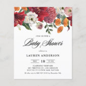 ボタニカルアマリリスベビーシャワー招待状 (正面)