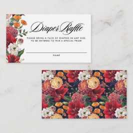 ボタニカルアマリリス赤ちゃんシャワーおむつラッフル エンクロージャーカード