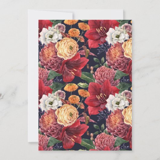 ボタニカルアマリリス&マムス婚約パーティ 招待状 (裏面)