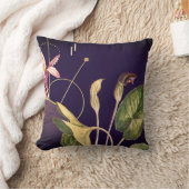 ボタニカルアリザラム抽象芸術線形 |ナス クッション (ブランケット)