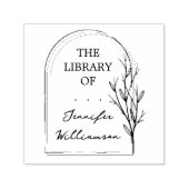 ボタニカルアーチハンドドロー名前をカスタムする図書室 セルフインキングスタンプ (デザイン)