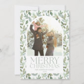 ボタニカルアーチフォトフレームメリークリスマス シーズンカード (正面)