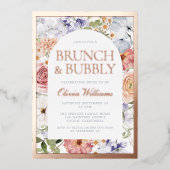 ボタニカルアーチブランチ&バブリーブライダルシャワー 箔招待状 (正面)