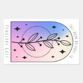 ボタニカルアーチホログラムパステルブックプレート 長方形シール (正面)